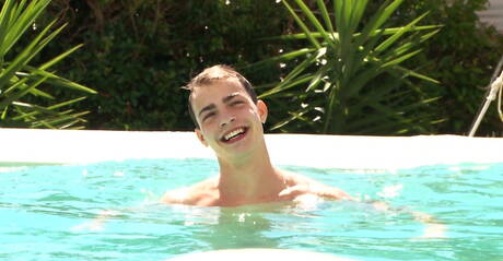 Nasty buddies Andre Boleyn, Pip Caulfield and Rhys Jagger have a good 3some sex in the pool