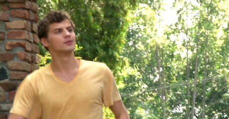 Belami Online: Joel Birkin, Peter Annaud and Dylan Maguire in hot 3some anal sex outdoor