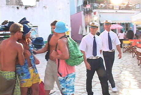 Hunky guy Jason Paradis and tough guy Alan Connery fuck ass after sucking dick outside