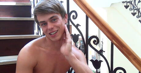 Czech superstud Johnny Bloom and polish pretty boy Jaco Van Sant fuck ass after blowjob