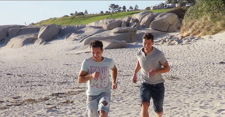 Czech muscular Marc Ruffalo and slovakian strongman Rhys Jagger have a hot couple sex on the beach