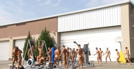 Jack Harrer, Kevin Warhol, Gino Mosca, Jim, Hoyt Kogan, Arne Coen, Claude Sorel, Rocco, Johnny, Tom Pollock, Marcel Gassion, Florian Nemec, Jean-Daniel, Vadim Farrell, Brian Jovovich, Sascha, Dario Dolce, Julien, Billy have an orgy in hot shower