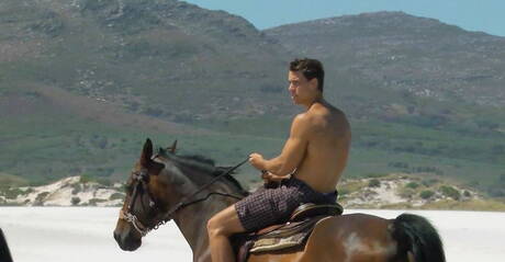 Belami Online: Sexy americans, hunky guy Kris Evans and hunk Mick Lovell have a good oral sex outdoor