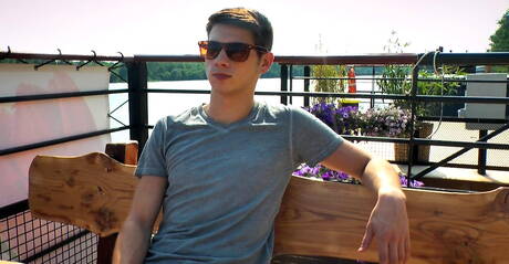 Belami Online: Czech superstud Adam Archuleta and american young dude Chase Austin in hot anal sex outside