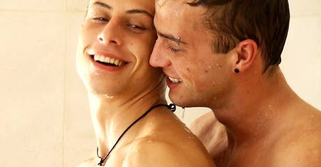 Czech beefcake Jack Harrer and hungarian beefy Florian Nemec banged each other in hot shower