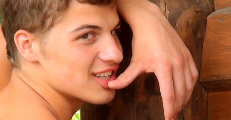 Slovak young Dylan Maguire having a pleasure outdoor