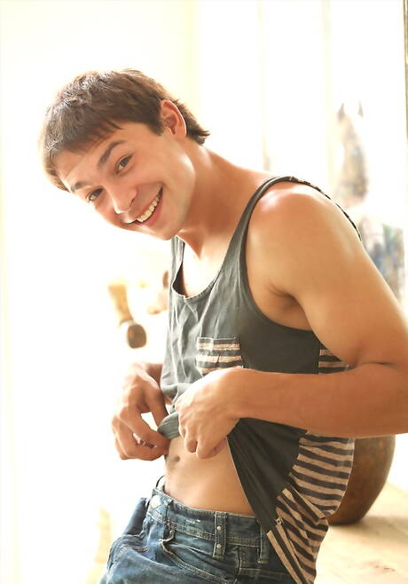 Czech young Tim Campbell posing nude and showing hot butt