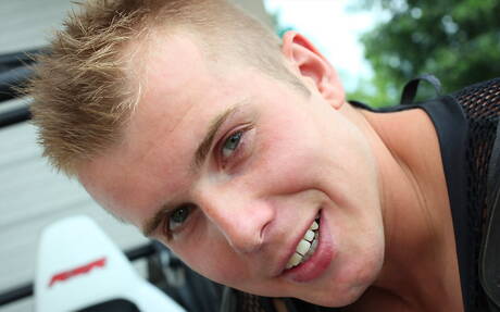 Muscular Chris Gahan posing nude and showing hot butt outdoor