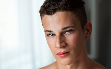 Czech muscular Yannis Paluan shows a strong body