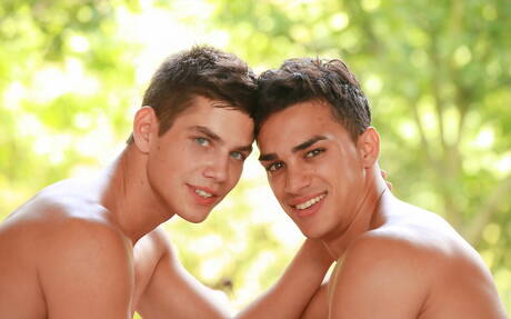 Czech stud Adam Archuleta and latin tough guy Miguel Estevez in hot ass fuck action outdoor