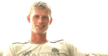 Two czech dudes hunk Johnny Bloom and muscular Lance Thurber jerk off cock in hot shower