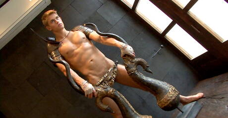 Czech hunky guy Dolph Lambert jack off his dick outdoor