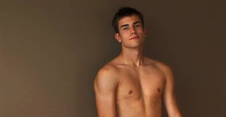 Czech hunky guy Claude Sorel teasing his cock