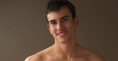 Czech hunky guy Claude Sorel teasing his cock