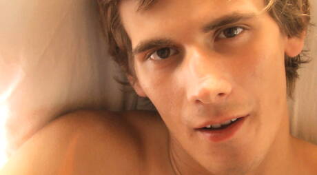 Czech young dude Gregg Meyjes masturbating in hot shower