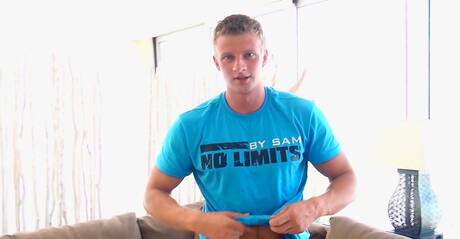 Strong bull Clint teasing his cock