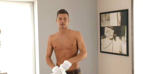 Czech tough guy Emilio Vargas jerk off his cock