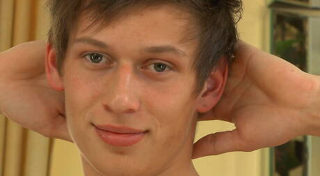 Czech twink Jeff Mirren teasing his cock