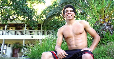 Belami Online: Latino superstud Austin Merrick jack off his dick outdoor