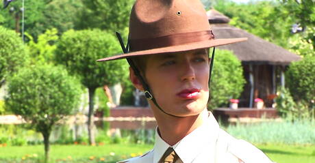 Belami Online: Czech beefy Steve Peyroux jack off his cock outdoor