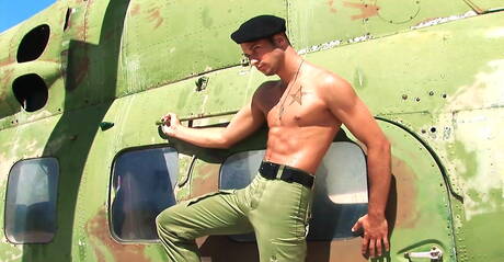 Stud Dan Arlett masturbating outside