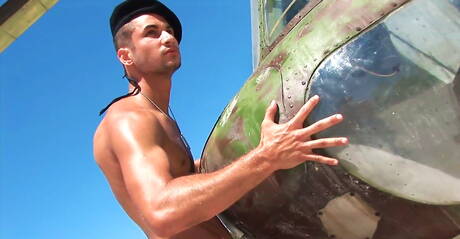 Stud Dan Arlett masturbating outside