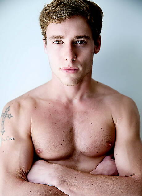 Sexy buddies Colby Keller, Duncan Black and Justin Matthews have a good threesome sex outside