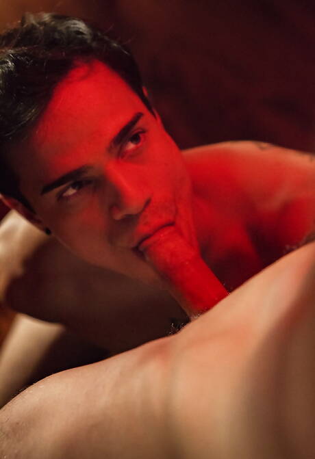 Der lateinamerikanische Muskelprotz Danny Montero und der amerikanische Hengst Levi Karter beim harten Analsex