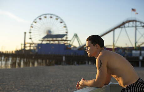 American muscular Jack Hunter and  Ollie fuck ass after blowjob on beach