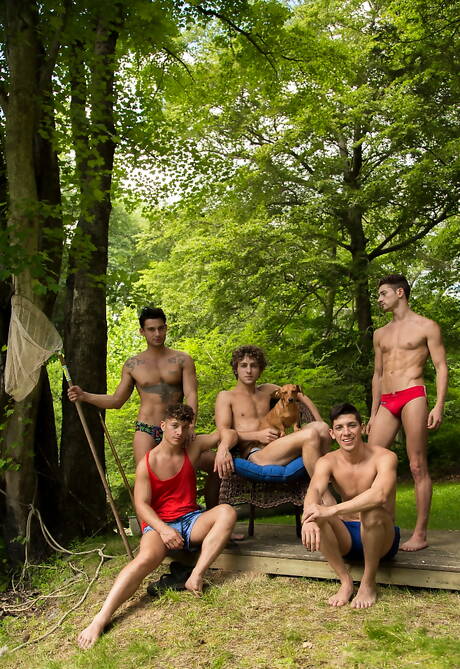 Spanish beefy Allen King and latin hunk Danny Montero in hot homosexual action at the pool