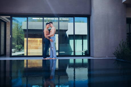 Heiße Amerikaner, Superhengst Jack Hunter und stämmiger Typ Vincent Oreilly bei heißem Arschfick im Freien