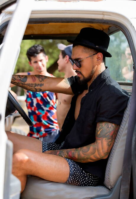 Cocky Boys: Horny buddies Boomer Banks, Levi Karter and Liam Riley banged each other at pool