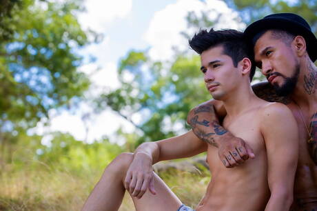 Horny buddies Boomer Banks, Levi Karter and Liam Riley banged each other at pool