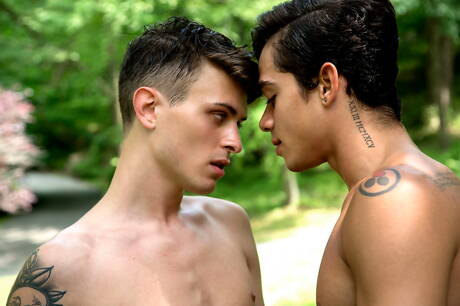 Der kräftige Latino Ashton Summers und Frankie Valentine haben heißen Paarsex im Pool