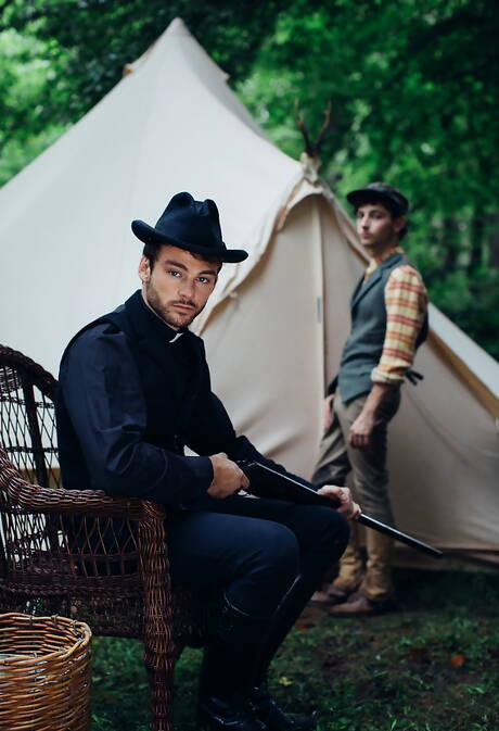 American stars twink Cole Claire and otter Max Adonis in hard anal sex outdoor