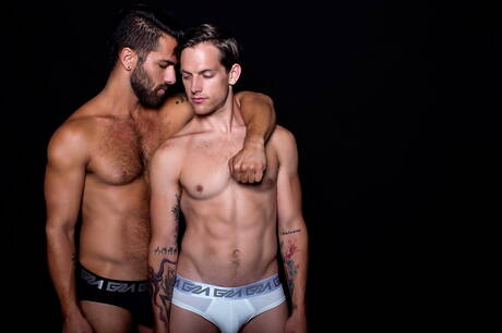 Los famosos estadounidenses, el semental peludo Adam Ramzi y el joven Tayte Hanson se aman al aire libre