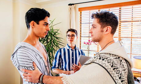 Hot american boys well-built Calvin Banks and beefy Nico Leon fuck ass after sucking in bath