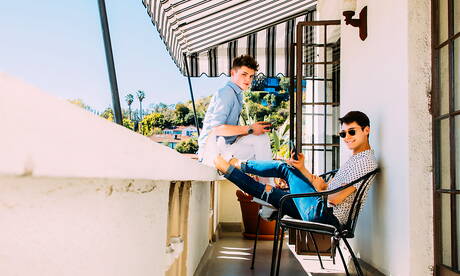 Nice american guys young Avery Jones and muscular Blake Mitchell fuck after dick sucking