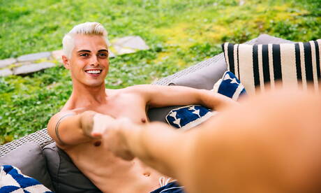 Two american boys hot twink Austin Avery and beautiful boy Ben Masters in hot ass fuck action outdoor