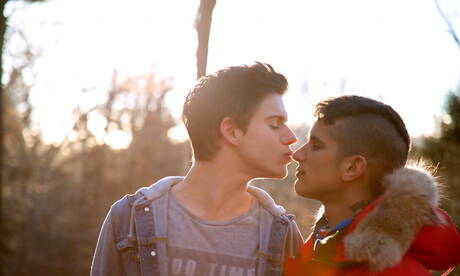 Beefcake Lev Ivankov and canadian hunk Pierre Fitch in dick sucking scene outdoor