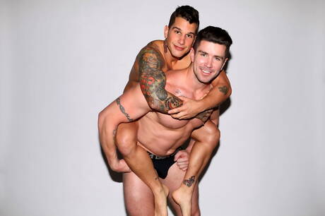 Canadian husky guy Pierre Fitch and american hunk Trenton Ducati in hot ass bang