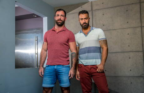 Nice american guys otter Adam Ramzi and gay bear Jake Nicola in cock sucking scene