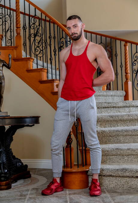 Johnny B and mexican strong bull Draven Navarro make a love outdoor