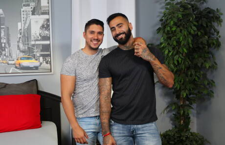 Pride Studios: Puerto rican husky guy Rikk York and american hunky guy Adrian Suarez in hot anal sex