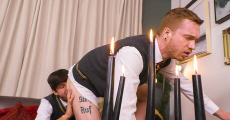 Nice american buddies pretty boy Dacotah Red and superstud Elliot Finn in hot ass fuck action