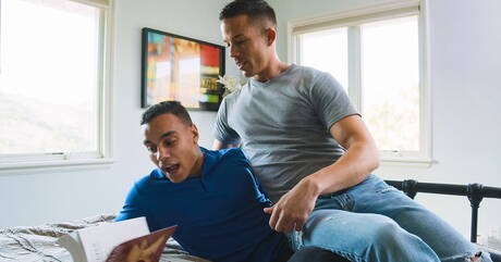 Next Door Studios: Nice american guys hunk Anthony Moore and strongman Nic Sahara in hard anal sex