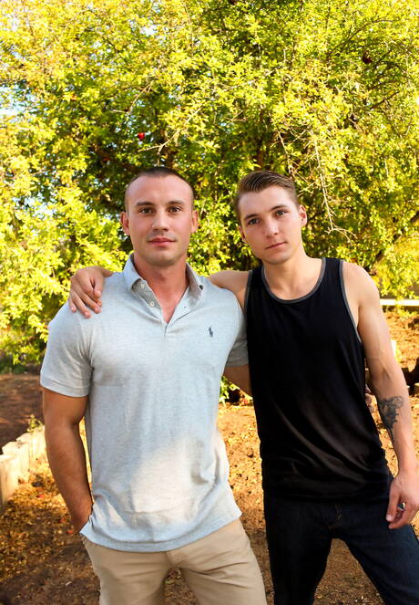 Hot american boys hunk Elye Black and hunk Marc Montana have a good sex outdoor