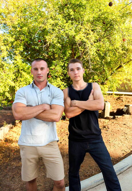 Hot american boys hunk Elye Black and hunk Marc Montana have a good sex outdoor