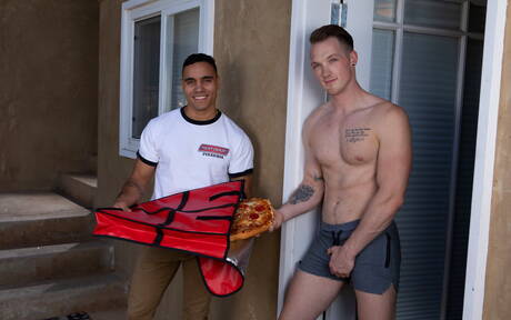 American pornstars strongman Jackson Cooper and hunk Anthony Moore make a love outdoor