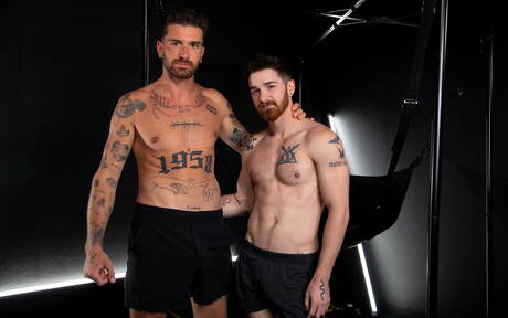 French beefy Chris Damned and american young Nick Milani have a hot couple scene